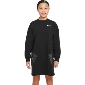 Nike NSW DRESS OP Dievčenské šaty, čierna, veľkosť