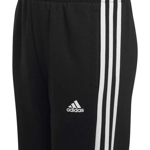 adidas ESSENTIALS 3-STRIPES FLEECE PANTS Juniorské tepláky, čierna, veľkosť