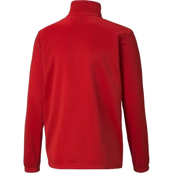 Puma TEAMRISE 1 4 ZIP TOP JR Chlapčenská mikina, červená, veľkosť