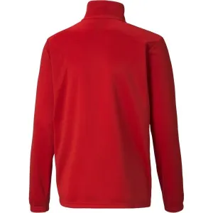 Puma TEAMRISE 1 4 ZIP TOP JR Chlapčenská mikina, červená, veľkosť