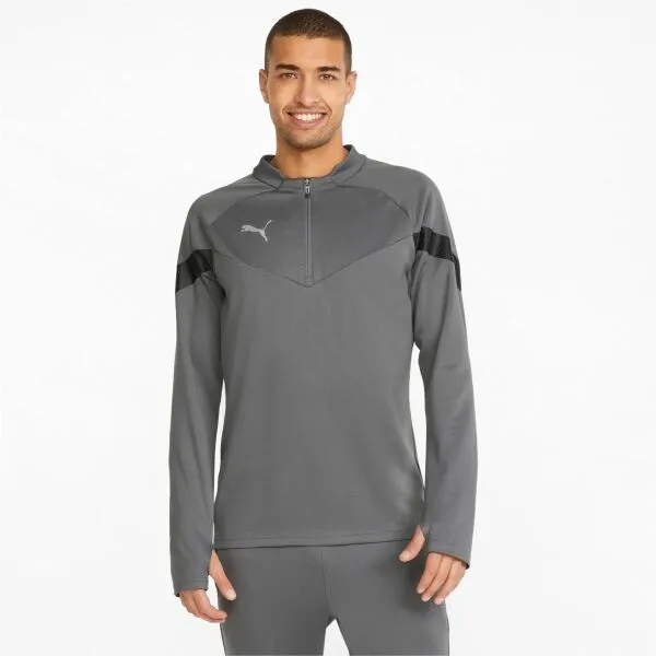 Puma TEAMFINAL TRAINING 1/4 ZIP TOP Pánska športová mikina, sivá, veľkosť