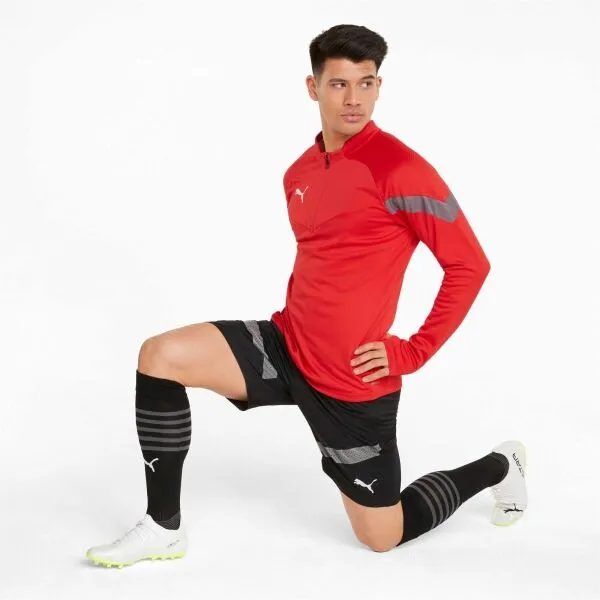 Puma TEAMFINAL TRAINING 1/4 ZIP TOP Pánska športová mikina, červená, veľkosť