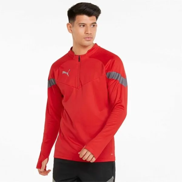 Puma TEAMFINAL TRAINING 1/4 ZIP TOP Pánska športová mikina, červená, veľkosť