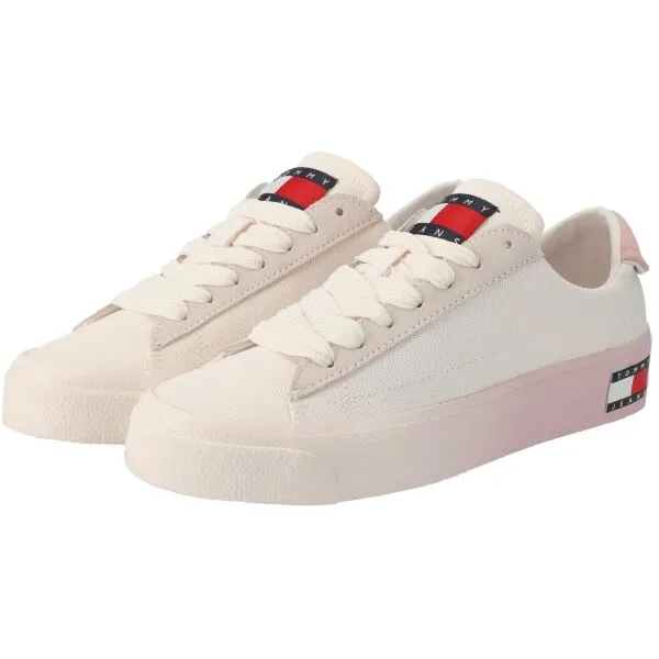Tommy Hilfiger TOMMY JEANS LEATHER V.FLATFORM Dámske nízke tenisky, biela, veľkosť