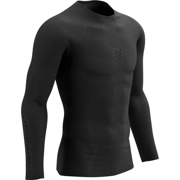 Compressport ON/OFF BASE LAYER LS TOP M Pánske funkčné tričko, čierna, veľkosť