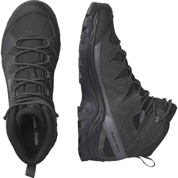Salomon QUEST ROVE MID GTX Pánska kožená turistická obuv, čierna, veľkosť 44