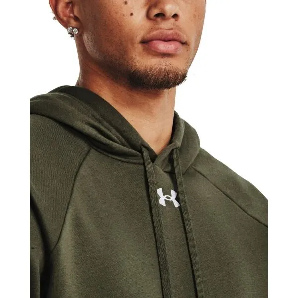 Under Armour RIVAL FLEECE HOODIE Pánska mikina, khaki, veľkosť