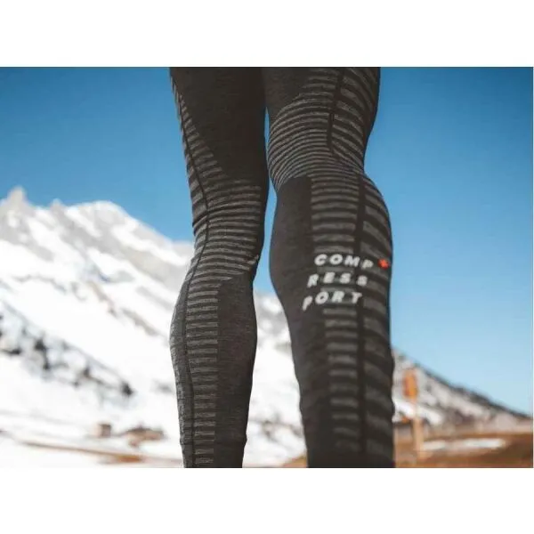 Compressport WINTER RUN LEGGING M Pánske zateplené  bežecké legíny, čierna, veľkosť