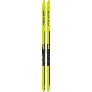 Fischer SPRINT SKIN + TOUR JR Detské bežecké lyže s mohérovými pásmi, žltá, veľkosť