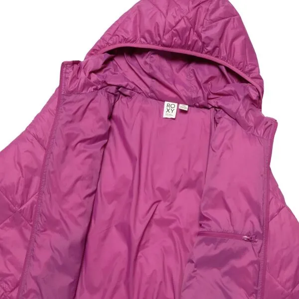 Roxy WIND SWEPT HOODED Dámska ľahká prešívaná bunda, ružová, veľkosť