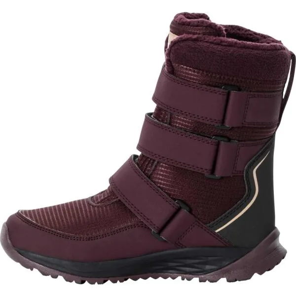 Jack Wolfskin POLAR BOOT TEXAPORE HIGH VC K Detská zimná obuv, vínová, veľkosť