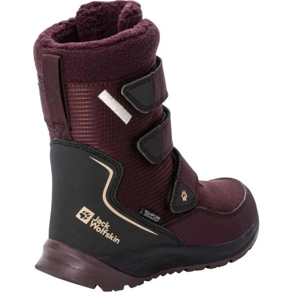 Jack Wolfskin POLAR BOOT TEXAPORE HIGH VC K Detská zimná obuv, vínová, veľkosť