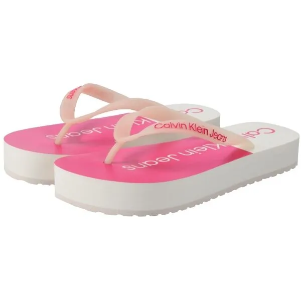 Calvin Klein BEACH SANDAL FLATFORM Dámske žabky, biela, veľkosť