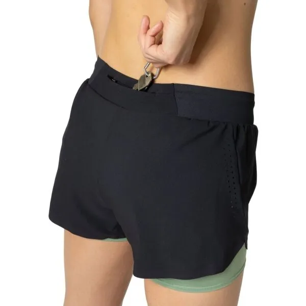 Odlo ZEROWEIGHT 3 INCH 2IN1 Dámske bežecké šortky, čierna, veľkosť