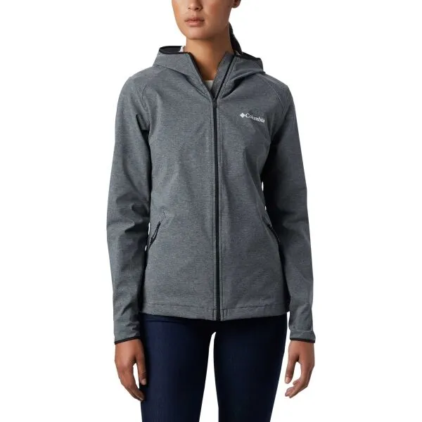 Columbia HEATHER CANYON HOODDED JACKET Dámska softshellová bunda, tmavo sivá, veľkosť