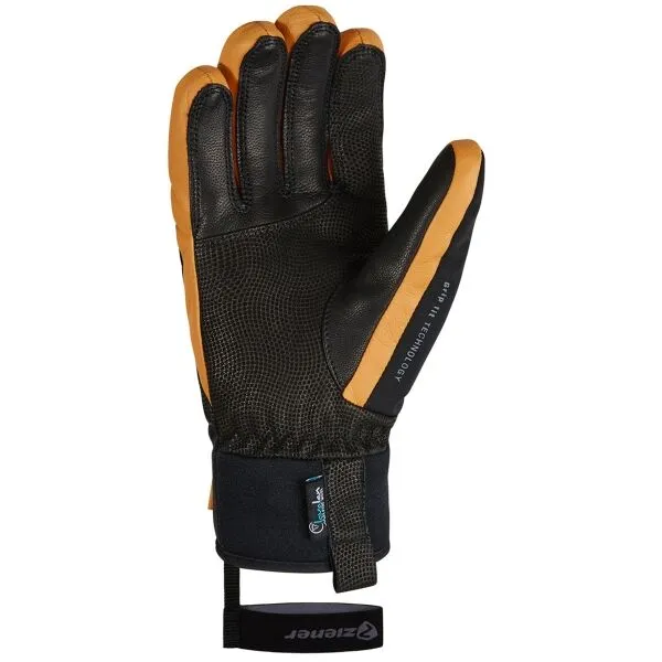 Lyžiarske rukavice Ziener Ganzenberg AS AW - black/tan