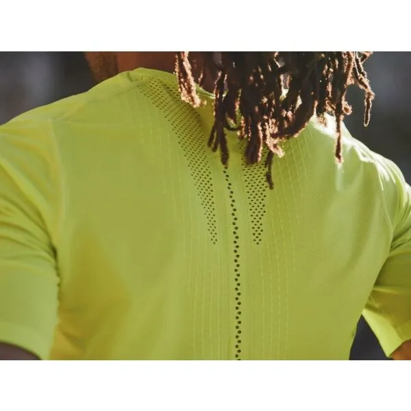 Compressport TRAIL HALF-ZIP FITTED SS TOP Pánsky bežecký dres, žltá, veľkosť
