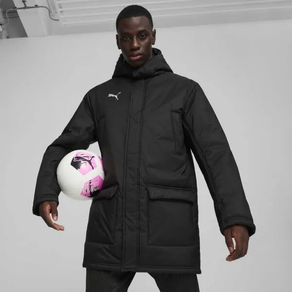 Puma TEAMFINAL WINTER JACKET Pánska futbalová zimná bunda, čierna, veľkosť