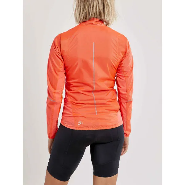 Craft ESSENCE Dámska ultraľahká cyklistická bunda, oranžová, veľkosť