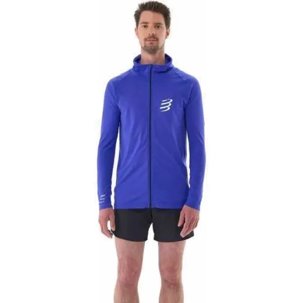 Mikina s kapucňou Compressport 3D Thermo Seamless Hoodie Zip - dazz blue