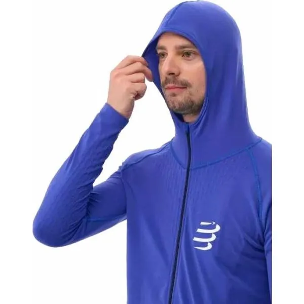 Mikina s kapucňou Compressport 3D Thermo Seamless Hoodie Zip - dazz blue