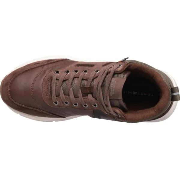 Tommy Hilfiger MRUNNER CORDURA LEATHER Pánska voľnočasová obuv, hnedá, veľkosť