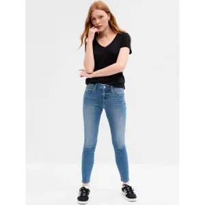 GAP Modré dámské džíny mid rise universal legging jeans