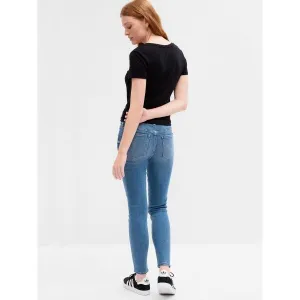 GAP Modré dámské džíny mid rise universal legging jeans