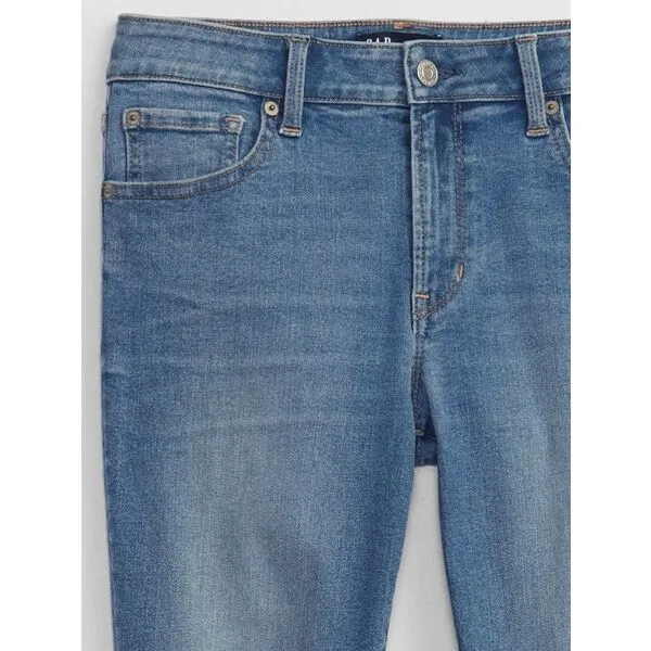 GAP Modré dámské džíny mid rise universal legging jeans