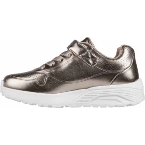 Skechers UNO LITE Dievčenská voľnočasová obuv, strieborná, veľkosť