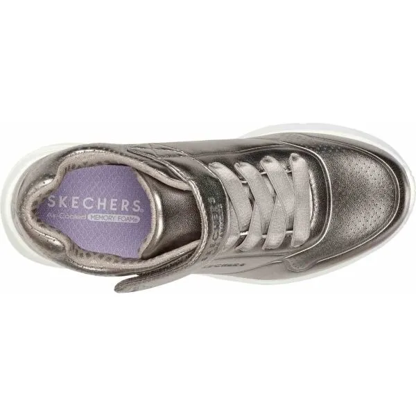 Skechers UNO LITE Dievčenská voľnočasová obuv, strieborná, veľkosť