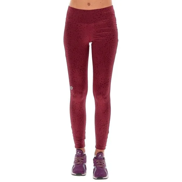 Lotto WORKOUT LEGGING W PRT 2 Dámske fitnes legíny, vínová, veľkosť