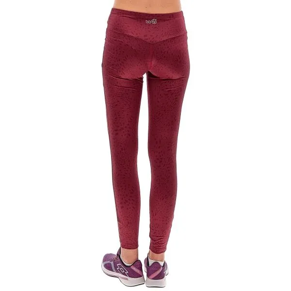 Lotto WORKOUT LEGGING W PRT 2 Dámske fitnes legíny, vínová, veľkosť