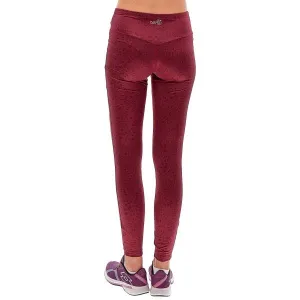 Lotto WORKOUT LEGGING W PRT 2 Dámske fitnes legíny, vínová, veľkosť
