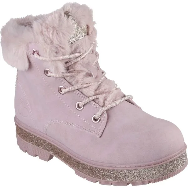 Skechers STREET GLITZ Dievčenská zimná obuv, ružová, veľkosť