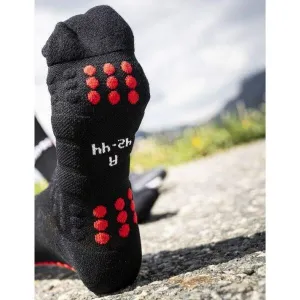 Ponožky na behanie Compressport Pro Racing Socks Winter Run - black/high risk red