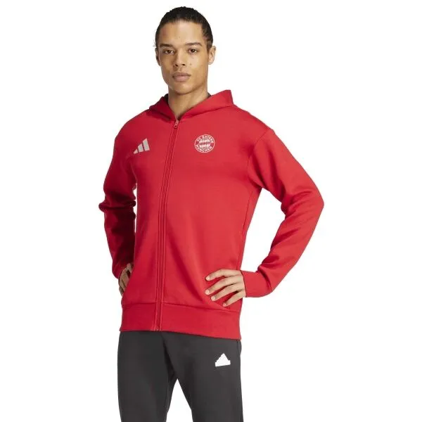 adidas FC BAYERN ANTHEM Pánska mikina, červená, veľkosť