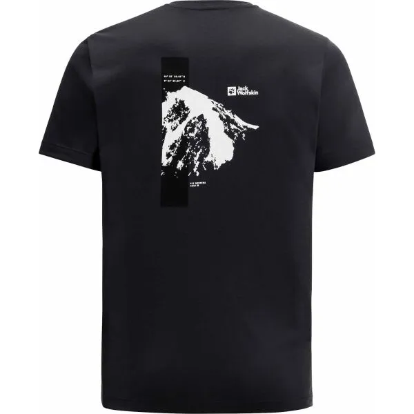 Jack Wolfskin VONNAN S/S GRAPHIC T M Pánske tričko, čierna, veľkosť