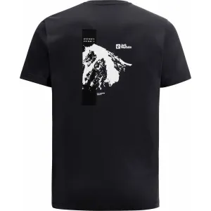 Jack Wolfskin VONNAN S/S GRAPHIC T M Pánske tričko, čierna, veľkosť