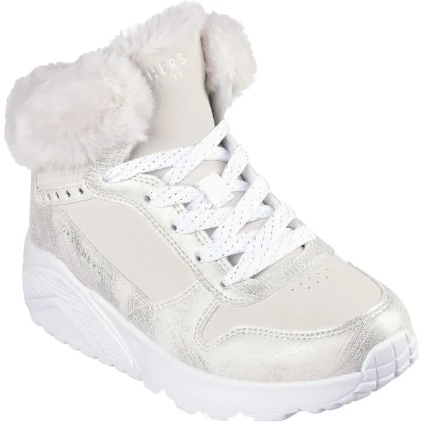 Skechers UNO LITE - COMFURT COLLAR Dievčenská zimná obuv, béžová, veľkosť