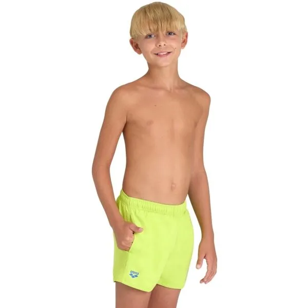 Arena BEACH SHORT LOGO JR Chlapčenské športové šortky, svetlo zelená, veľkosť 6-7Y