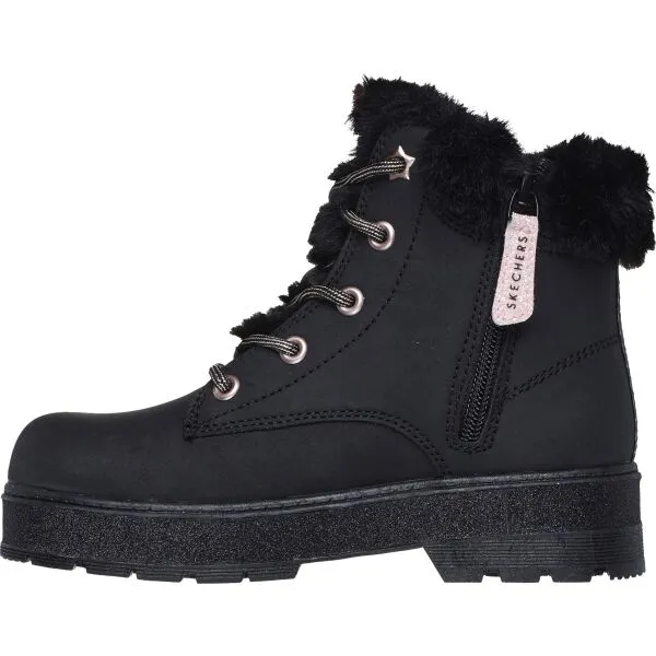 Skechers STREET GLITZ Dievčenská zimná obuv, čierna, veľkosť
