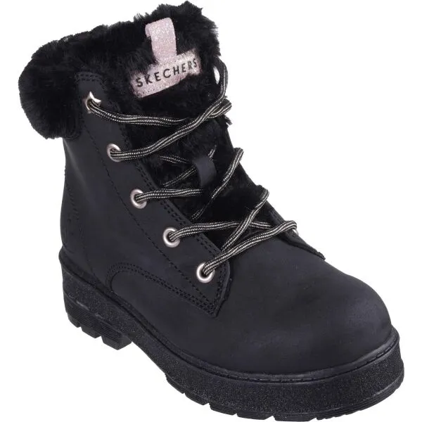 Skechers STREET GLITZ Dievčenská zimná obuv, čierna, veľkosť