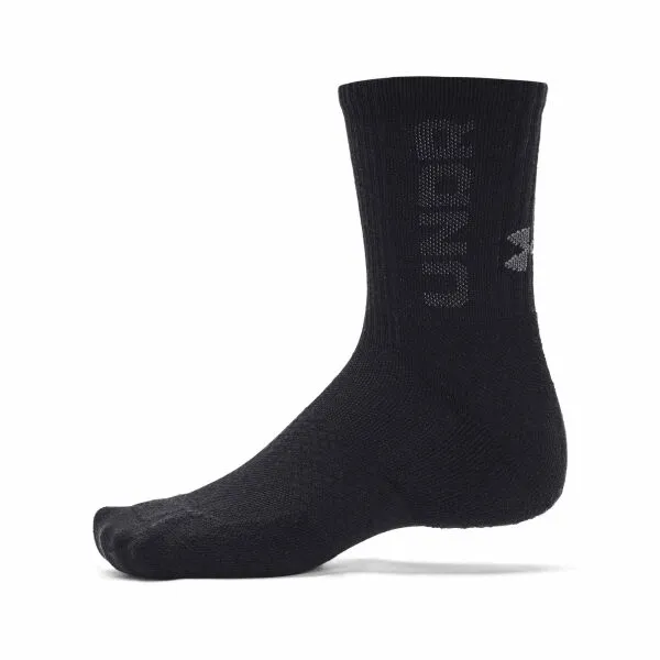 Under Armour 3-MAKER MID-CREW 3PK Unisex ponožky, čierna, veľkosť