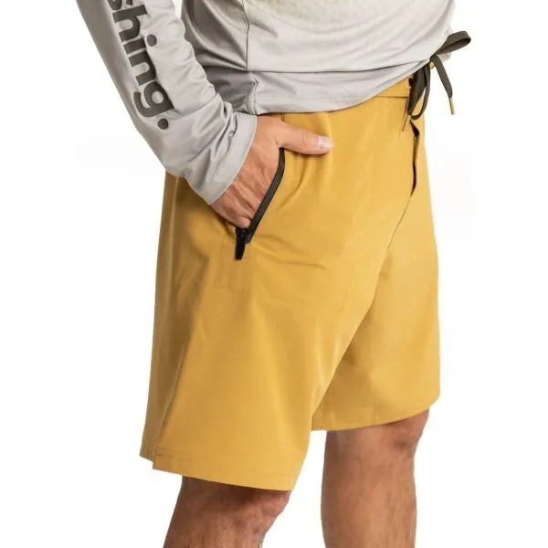 ADVENTER & FISHING UV SHORTS Pánske rybárske kraťasy, žltá, veľkosť
