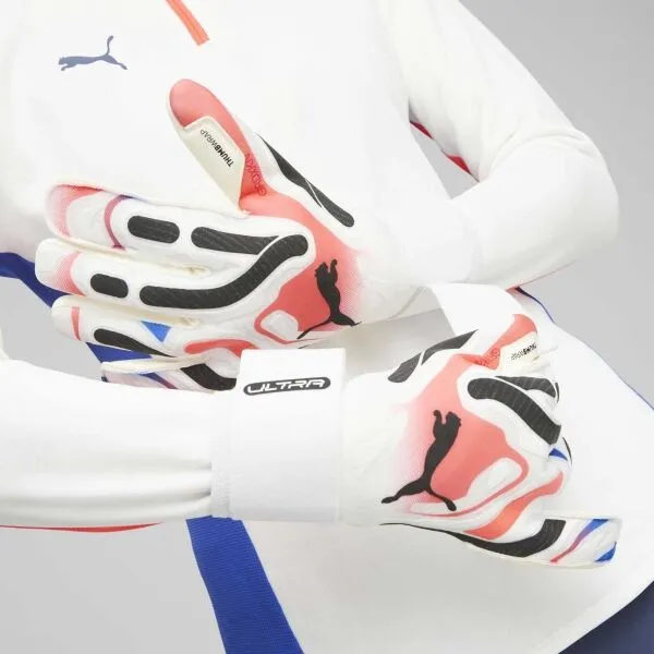 Puma ULTRA ULTIMATE HYBRID Pánske brankárske rukavice, biela, veľkosť