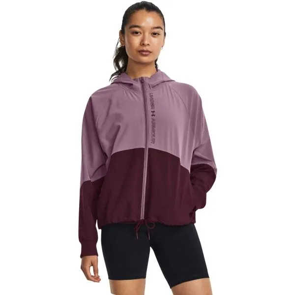 Under Armour WOVEN FZ JACKET Dámska bunda, fialová, veľkosť L