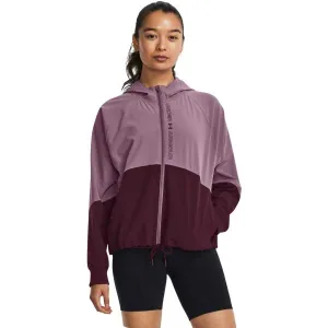 Under Armour WOVEN FZ JACKET Dámska bunda, fialová, veľkosť L