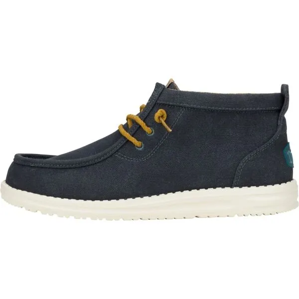 HEY DUDE WALLY MID WAXED CANVAS Pánska voľnočasová obuv, tmavo modrá, veľkosť