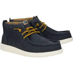 HEY DUDE WALLY MID WAXED CANVAS Pánska voľnočasová obuv, tmavo modrá, veľkosť